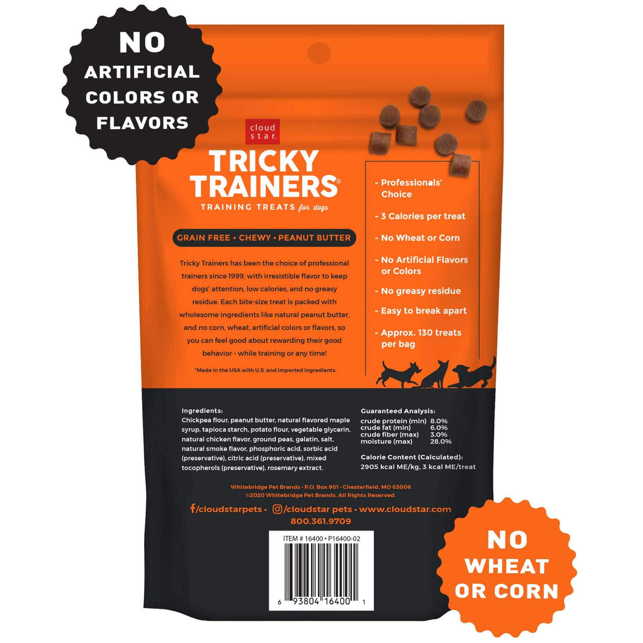 Cloud Star Tricky Trainers Soft & Chewy with Peanut Butter Dog Training Treats