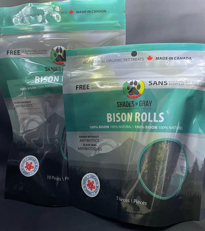 Shades of Gray Bison Rolls - Indigenous Pet Treats