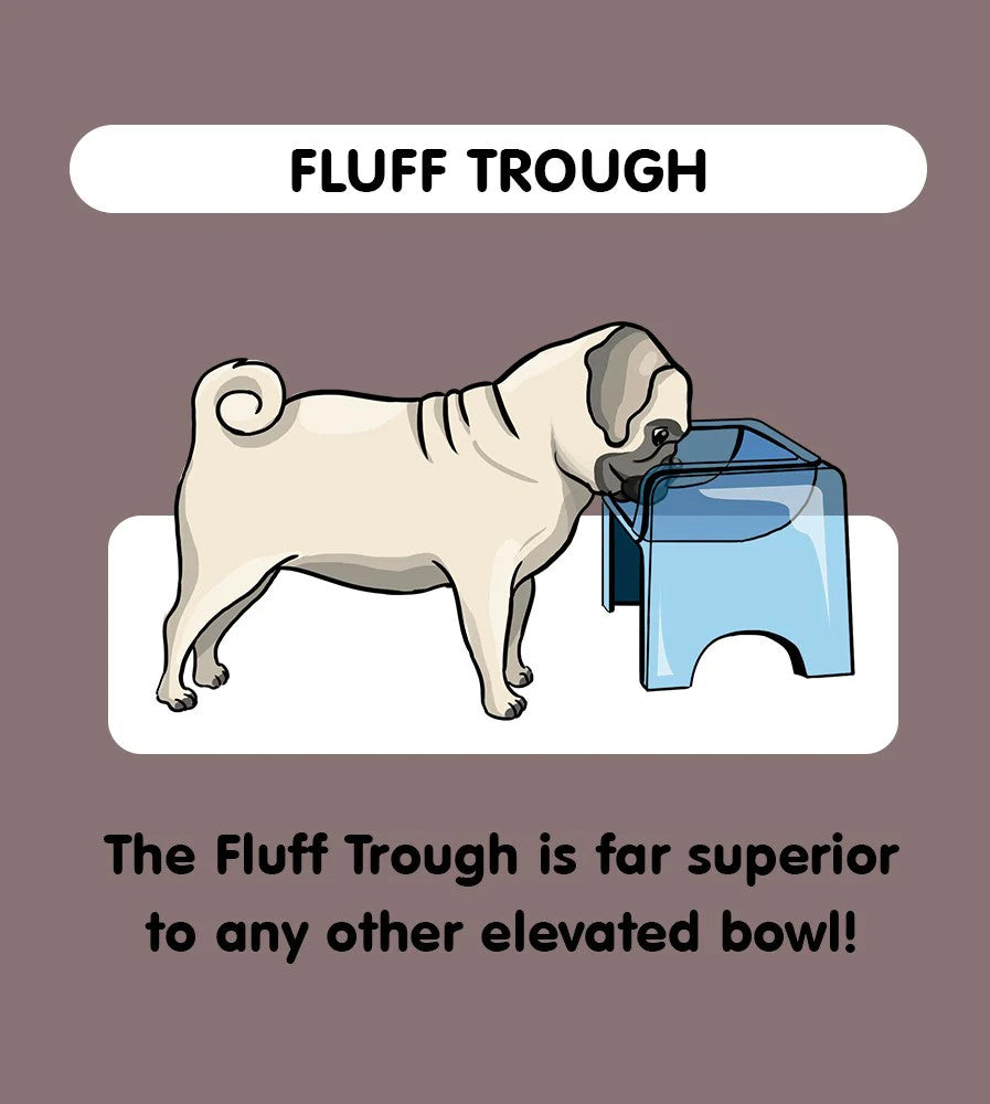 Fluff Trough Raised Feeder with removable silicone insert