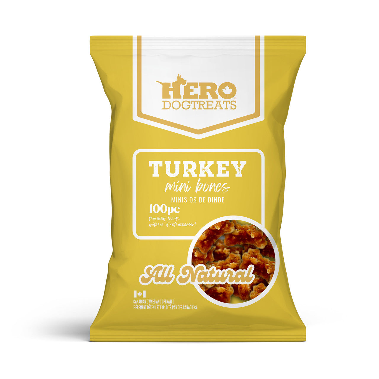Hero Dehydrated Dog Treats - Turkey Mini Bones 75g