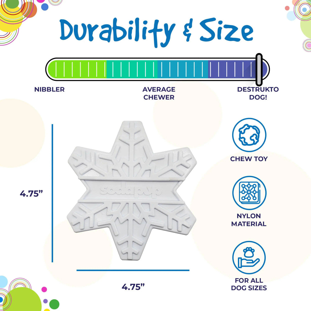 Sodapup Snowflake durable nylon dog chew