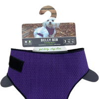 Thumbnail for Belly Bib in purple, designed for outdoor dogs, featuring a waterproof and comfortable fabric with adjustable straps.