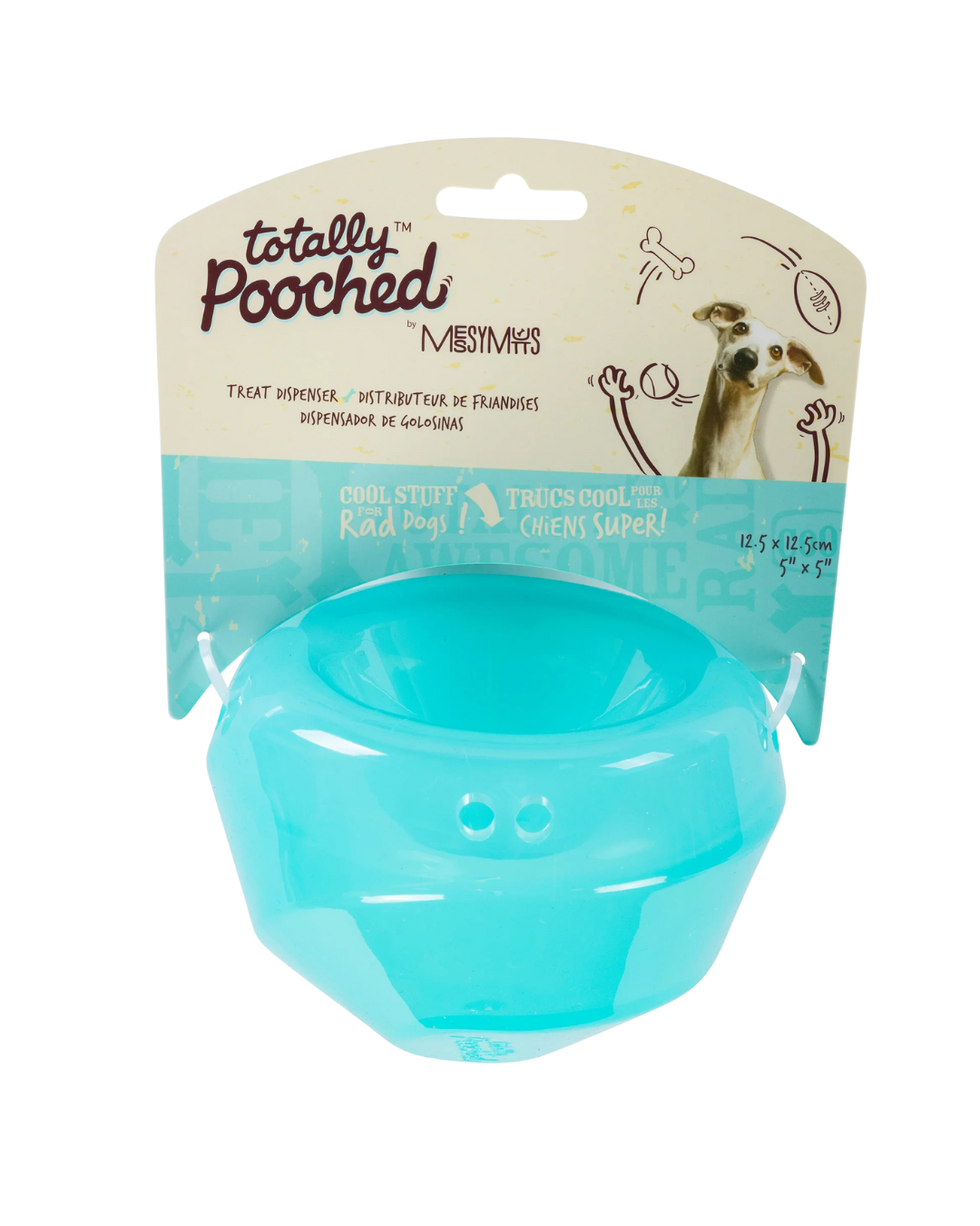 Totally Pooched Stuff'n Wobble Ball, 5", Teal