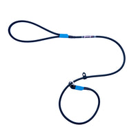 Thumbnail for Black & Blue Biothane slip lead dog leash with Blue accent tips and metal O-ring