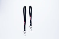 Thumbnail for Two black Biothane Smoochy Poochy handles with metal swivel clips on a white background.