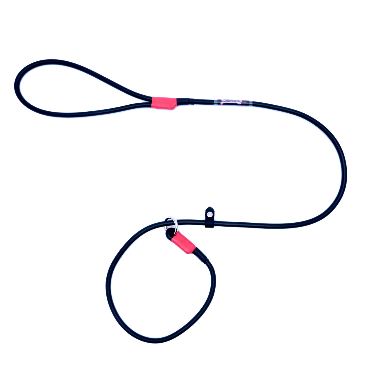 Black & Pink Biothane slip lead dog leash with Pink accent tips and metal O-ring