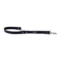 Thumbnail for Black Biothane dog leash with two metal clasps and adjustable rivet loop