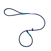 Thumbnail for Black & Turquoise Biothane slip lead dog leash with Turqoise accent tips and metal O-ring