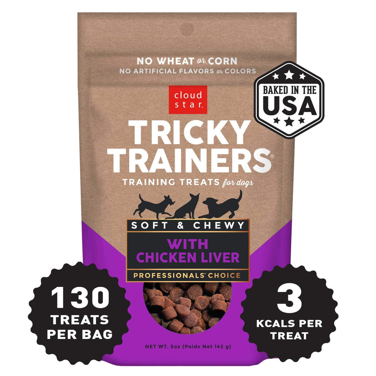 Cloud Star Tricky Trainers Soft & Chewy with Liver Dog Training Treats