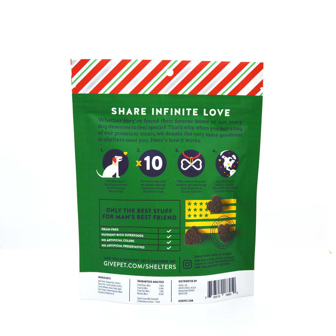 Give Pet - Peppermint Bark Dog Treats - 6oz