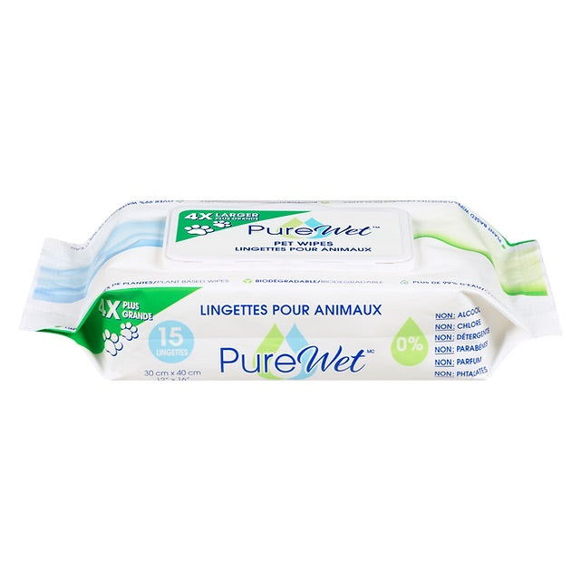 Pure Wet Pet Wipes 4X Larger