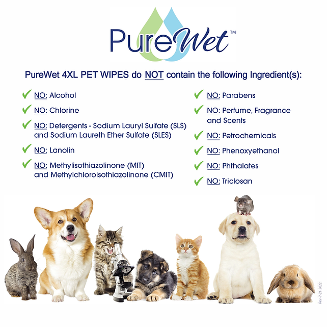 Pure Wet Pet Wipes 4X Larger