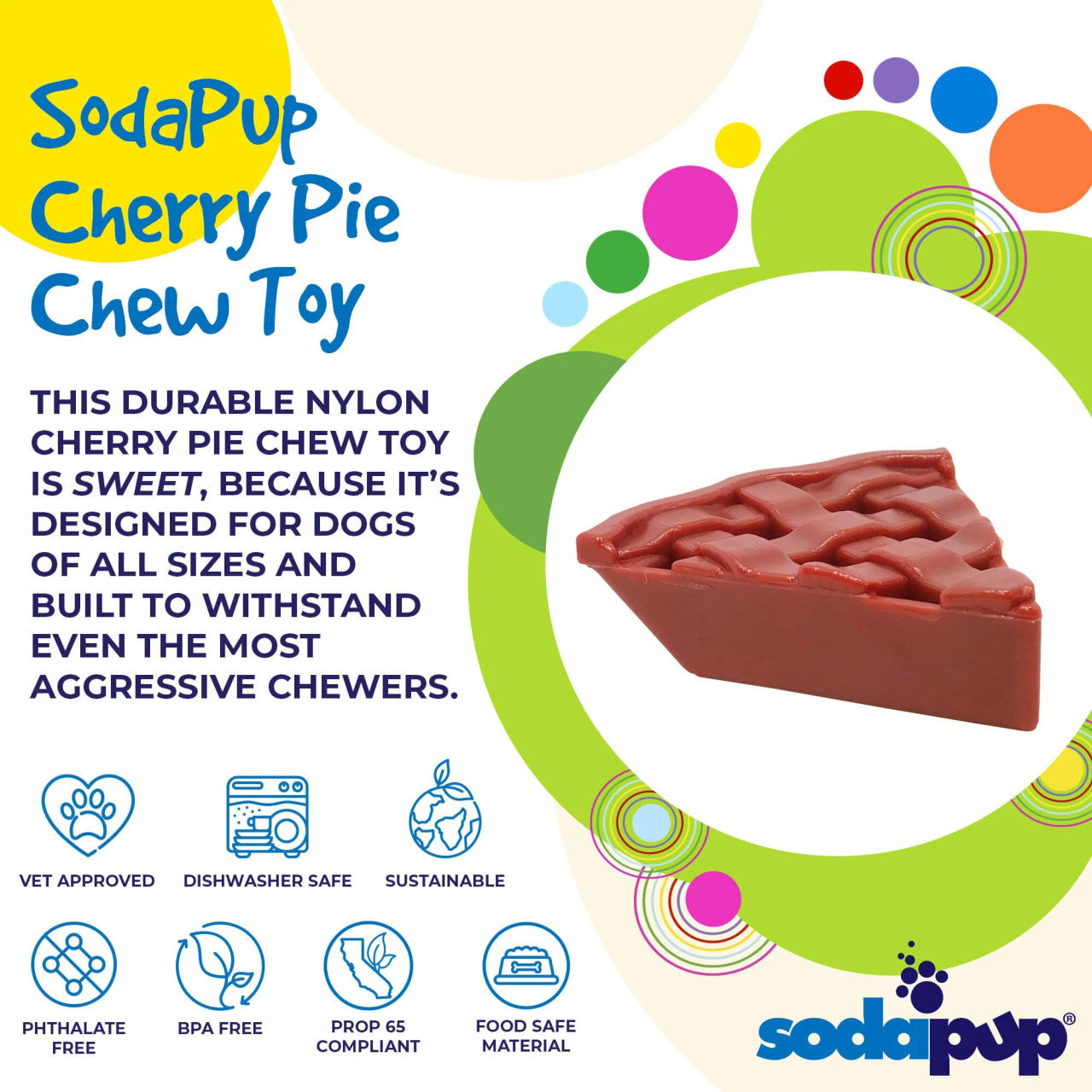 Sodapup Cherry Pie - Ultra Durable Nylon Chew Toy & Food Holder