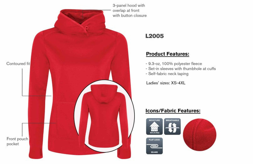 Chilly Dogs women's hoodie in red