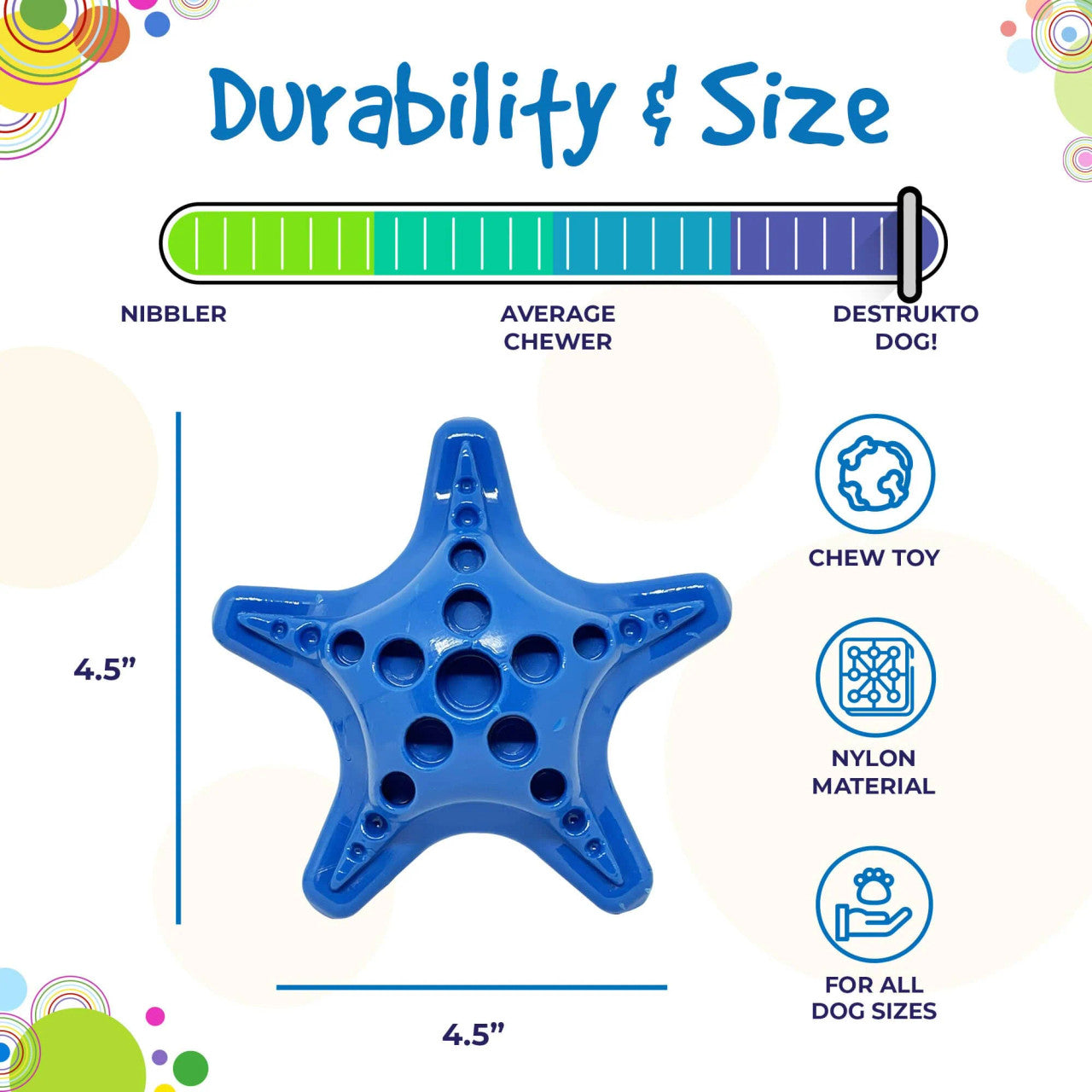 Sodapup durable chew toy starfish for interactive feeding and chewing