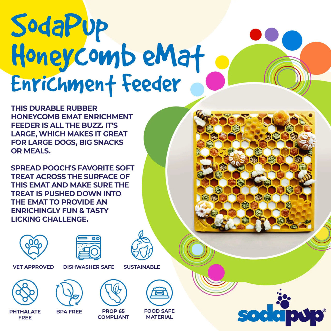 SodaPup Enrichment Lick Mat Honeycomb