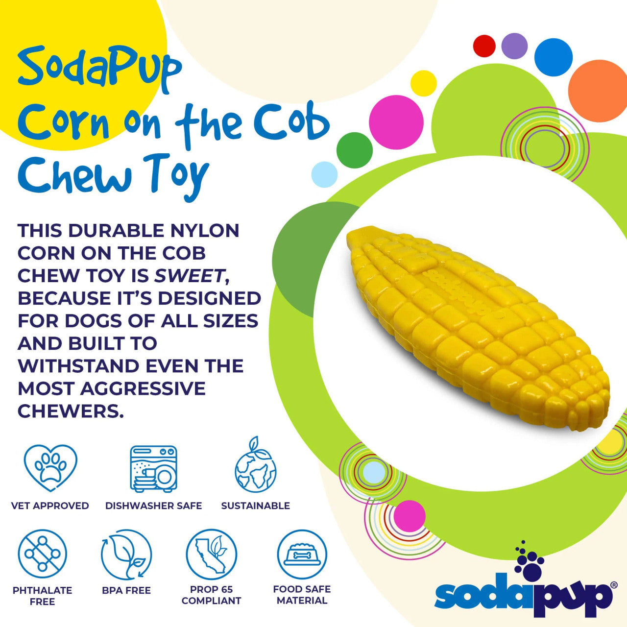 SodaPup Corn Cob Lick/Chew Toy