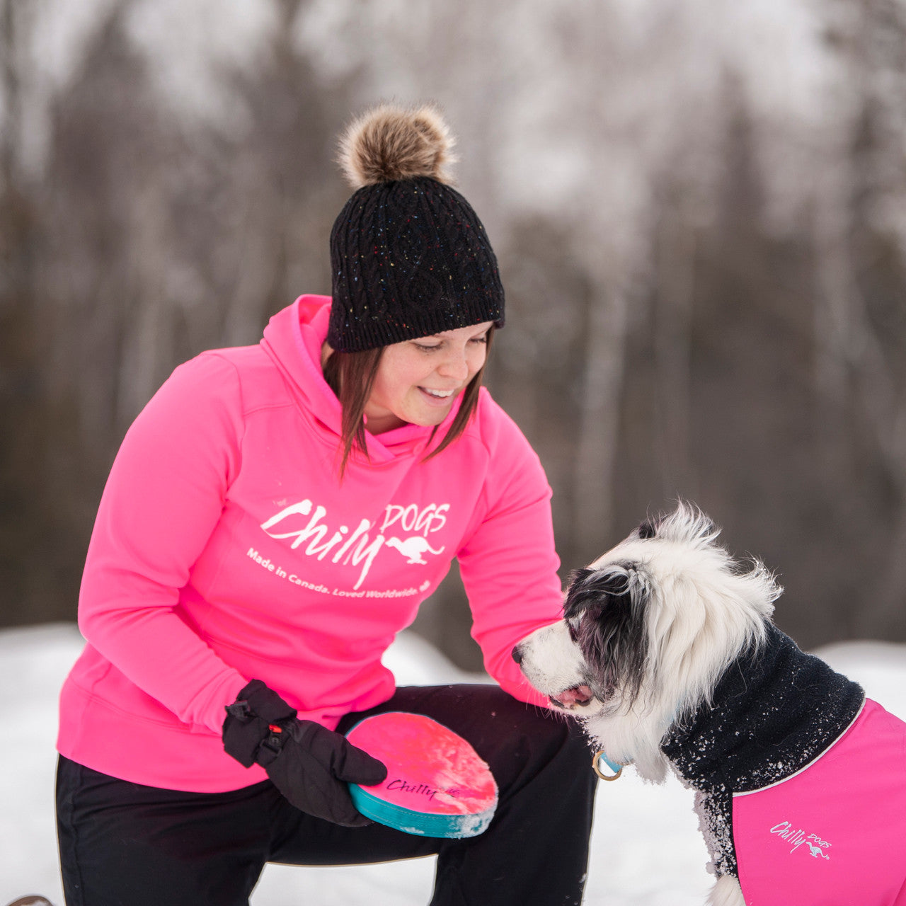 Chilly Dogs women's hoodie in hot pink