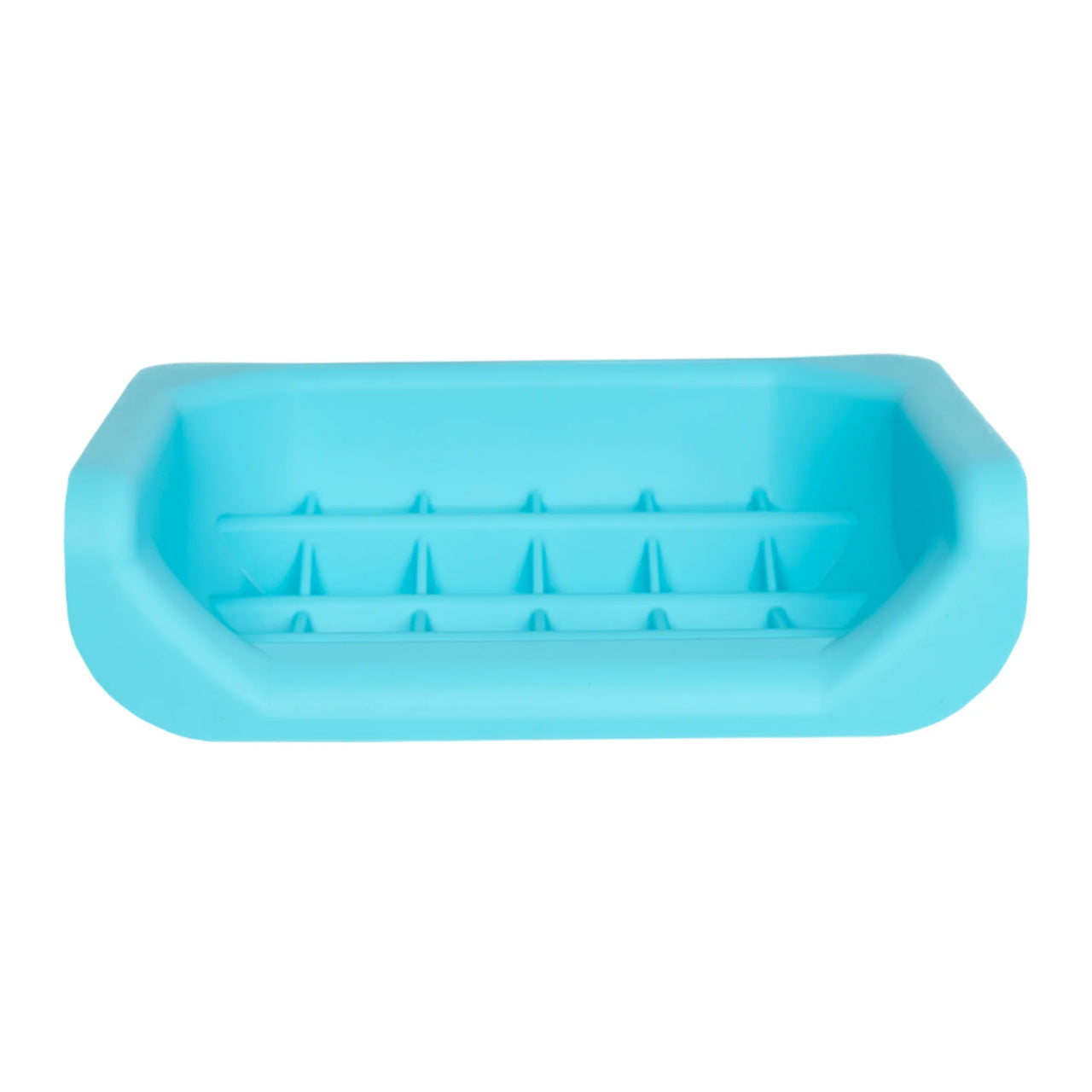 Fluff Trough set in teal, small size, featuring a rectangular shape with multiple compartments for snacks.