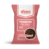 Thumbnail for Hero Dehydrated Dog Treats - Venison Mini Bones 75g