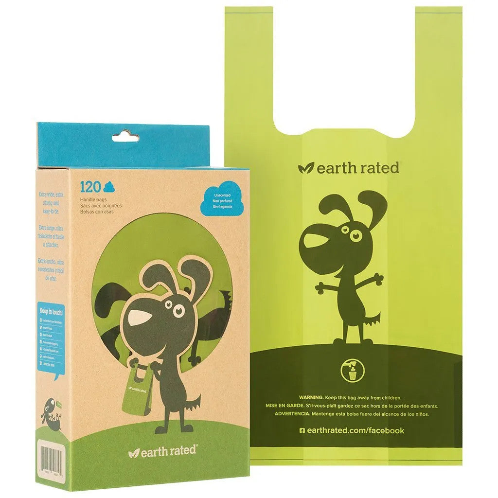 Earth Rated Poop Bags Unscented Easy-Tie Handle Poop Bags 120 ct