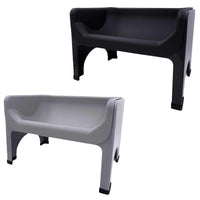 Thumbnail for Fluff Trough set featuring two raised feeders in black and gray, designed for comfortable pet dining.