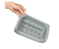 Thumbnail for Fluff Trough SET in gray, held by a hand, featuring a rectangular design with multiple compartments.