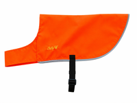 Thumbnail for Chilly Dogs high-visibility vest in bright orange with reflective trim and adjustable strap for dogs.