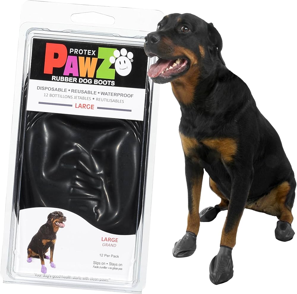 PawZ - Black Rubber Dog Boots (12pk)
