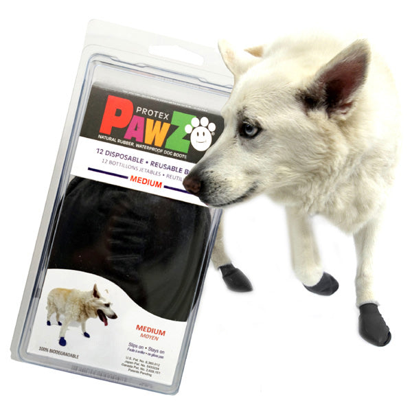PawZ - Black Rubber Dog Boots (12pk)