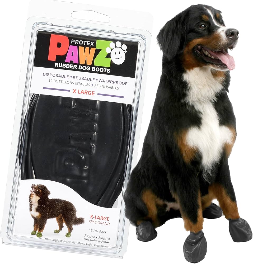 PawZ - Black Rubber Dog Boots (12pk)