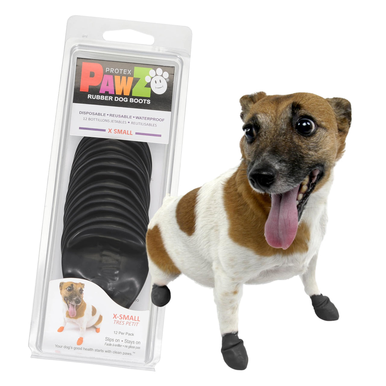 PawZ - Black Rubber Dog Boots (12pk)
