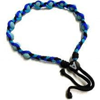 Thumbnail for Lava bead collar in blue and black, featuring a braided design with adjustable closure.